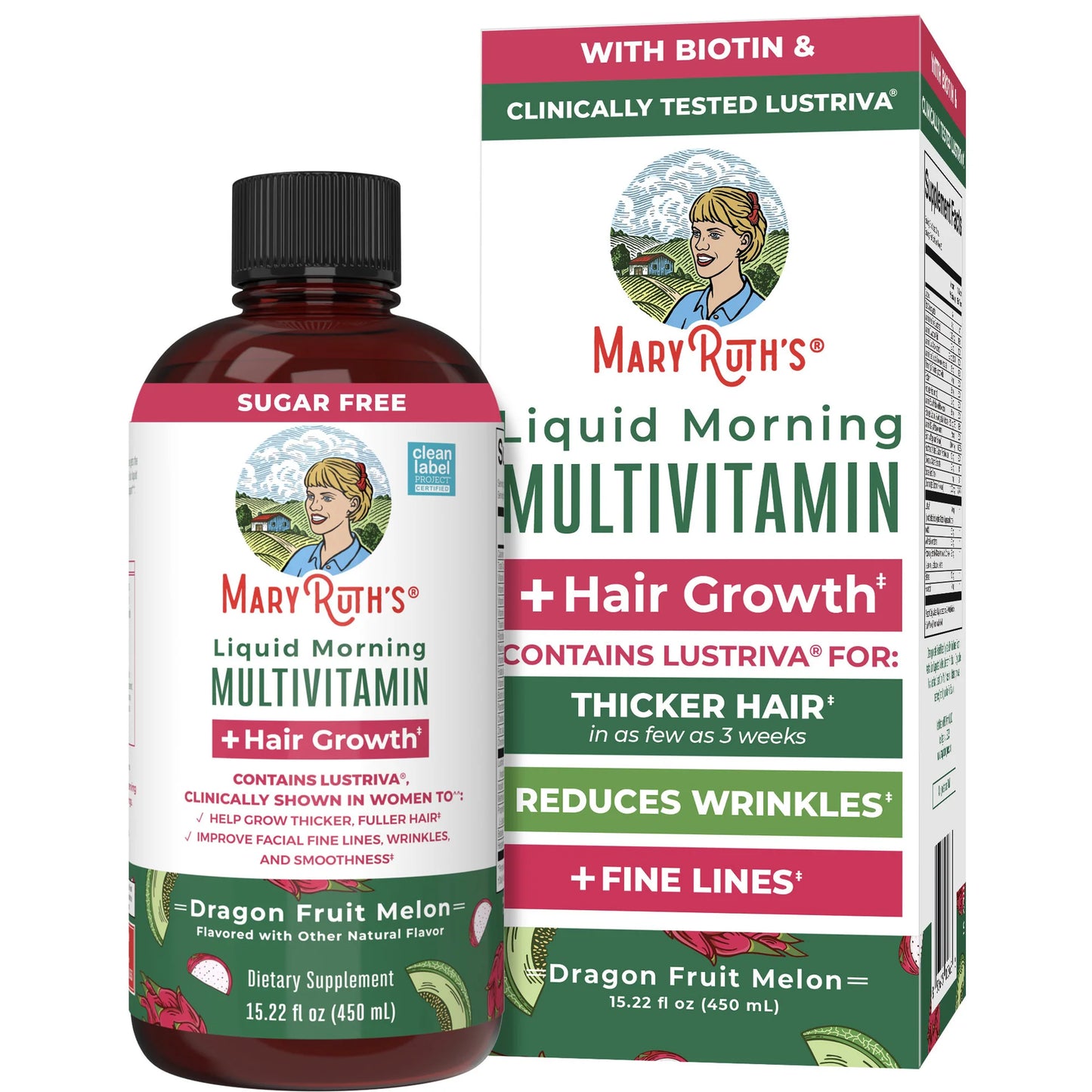 Mary Ruth's Multivitaminico Dragon Fruit Melon, 450ml