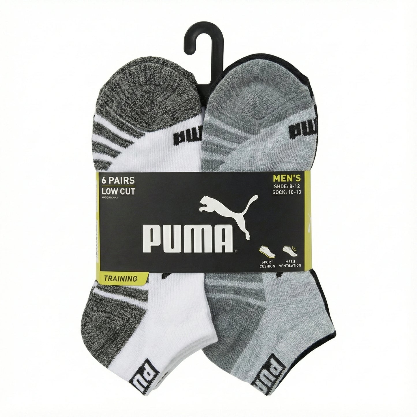 PUMA Men's Training Low Cut Socks (Pack de 6)