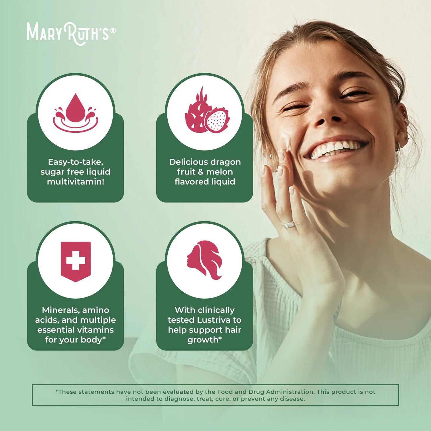 Mary Ruth's Multivitaminico Dragon Fruit Melon, 450ml